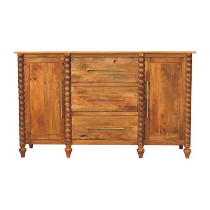 Front. Artisan Furniture - Artisan Furniture Solid Wood Spindle Sideboard - Brown.