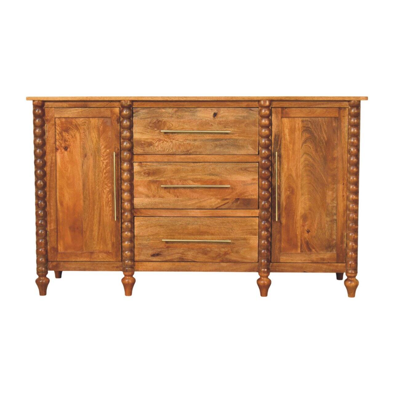 Front. Artisan Furniture - Artisan Furniture Solid Wood Spindle Sideboard - Brown.