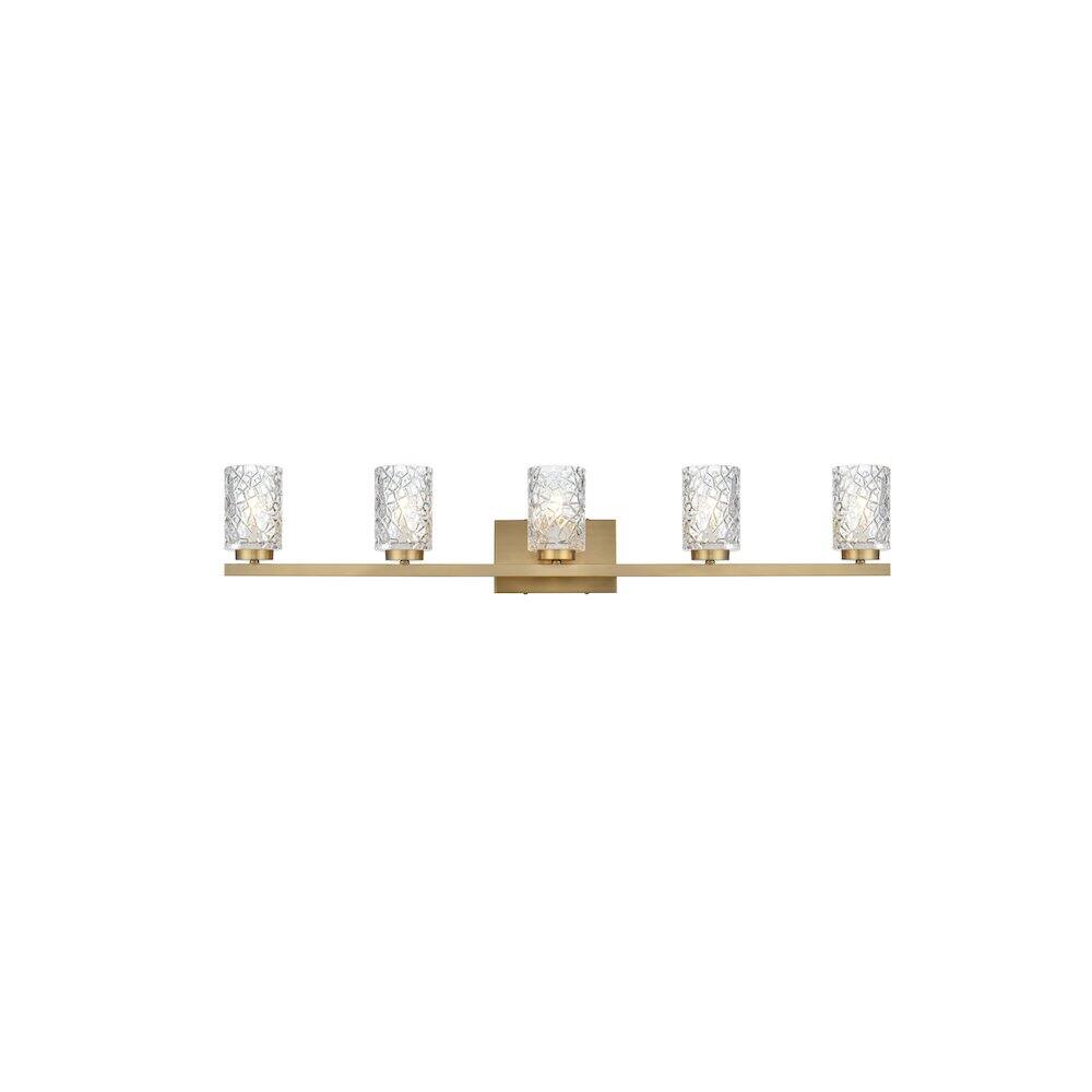 Back. Living District - Cassie 41 inch Wall Sconce in Satin Gold - Satin Gold And Clear.