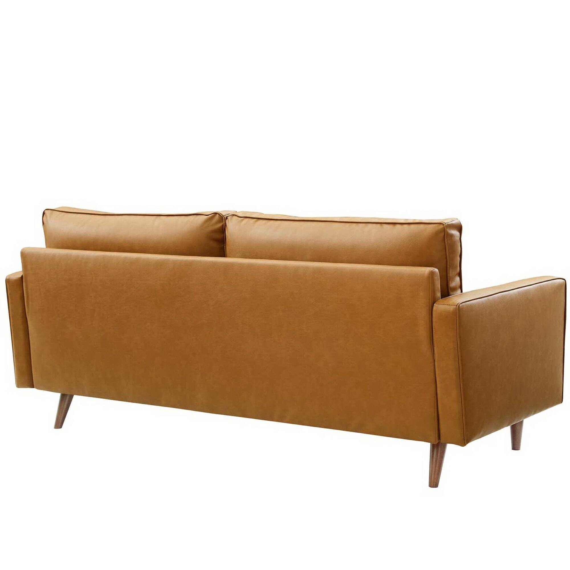 Alt View 2. Modway - Valour Tufted Vegan Leather Sofa by Modway - Brown.