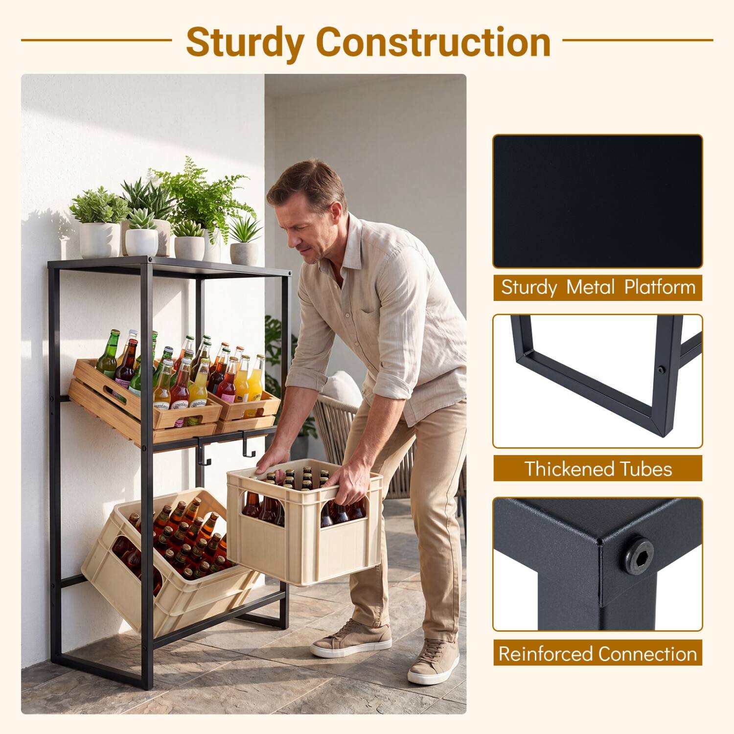 Sturdy Construction

- Sturdy Metal Platform
- Thickened Tubes
- Reinforced Connection