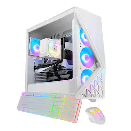 iBUYPOWER - Slate Gaming Desktop PC - Intel Core Ultra 7 265F, NVIDIA GeForce RTX 5060Ti 8GB, 32GB DDR5 RAM, 2TB NVMe SSD_SWI7N56T02 - White