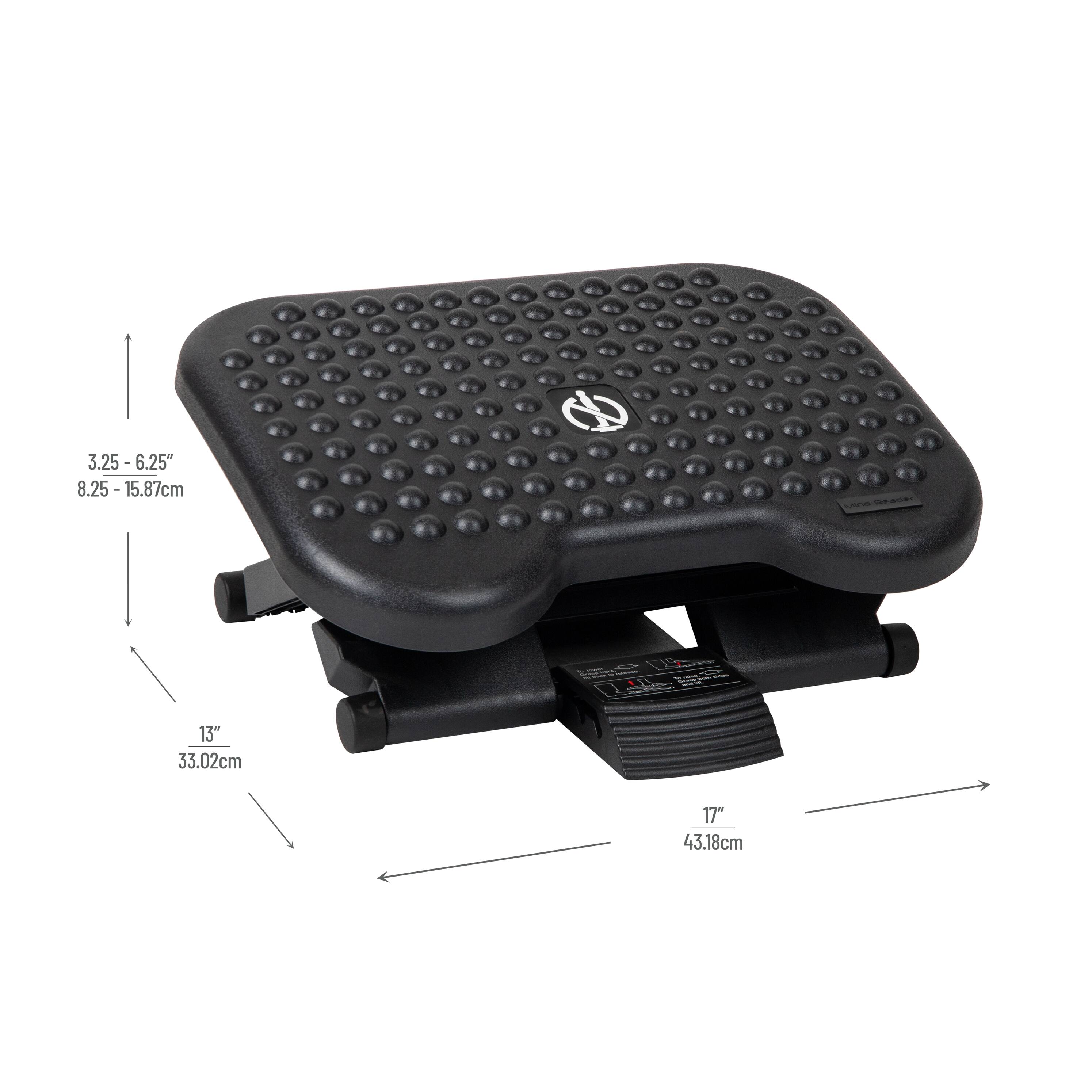 Alt View 12. Mind Reader - Foot Rest, Under Desk at Work, Ergonomic, Height Adjustable, Office, Plastic, 17"L x 13"W x 6.25"H - Black.