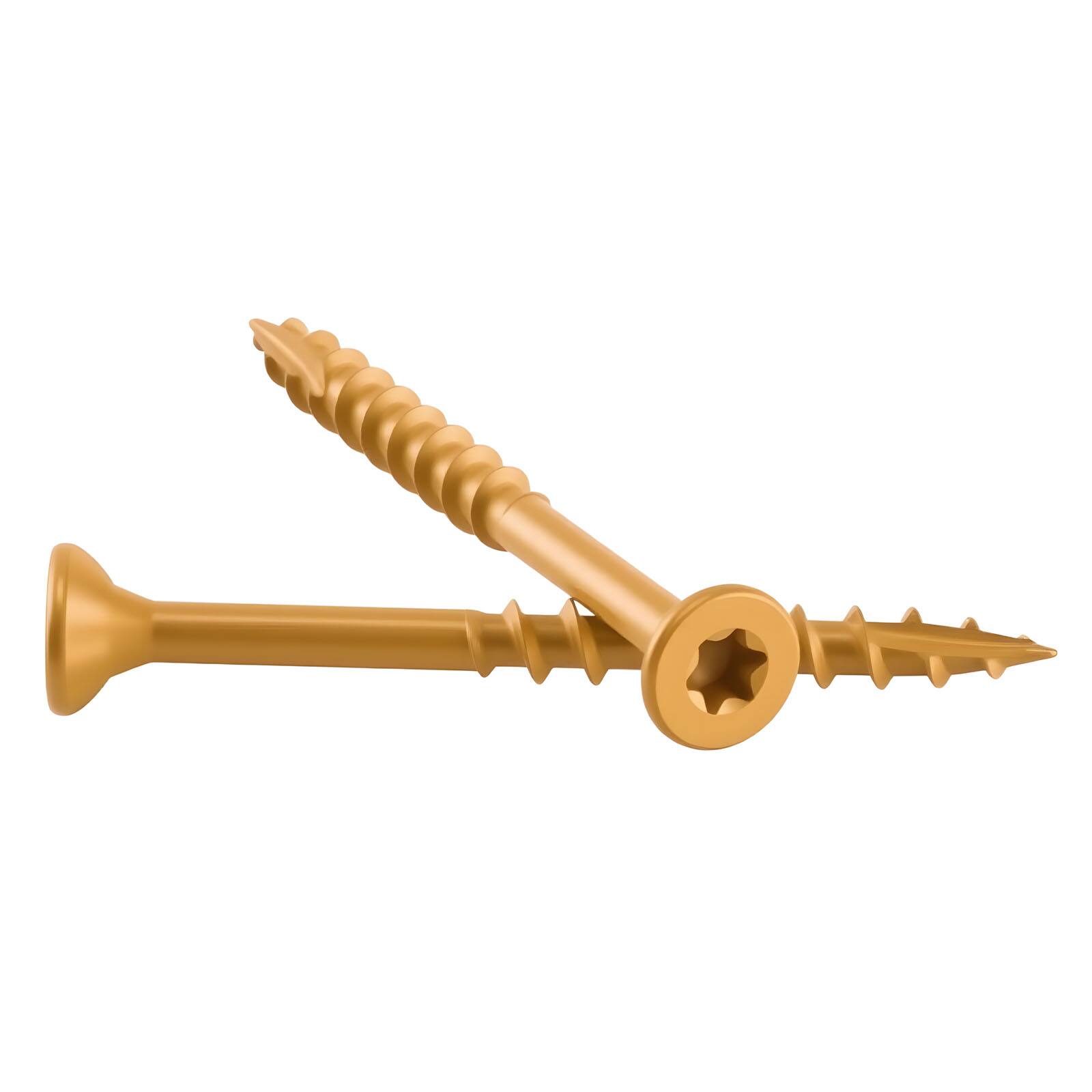 Alt View 5. VEVOR - Wood Screws 350 PCS, #8 x 2-Inch Anti-Rust Coated, Exterior Deck Screw Torx/T25 Star Drive, Metal Rust-Resistant - Gold.