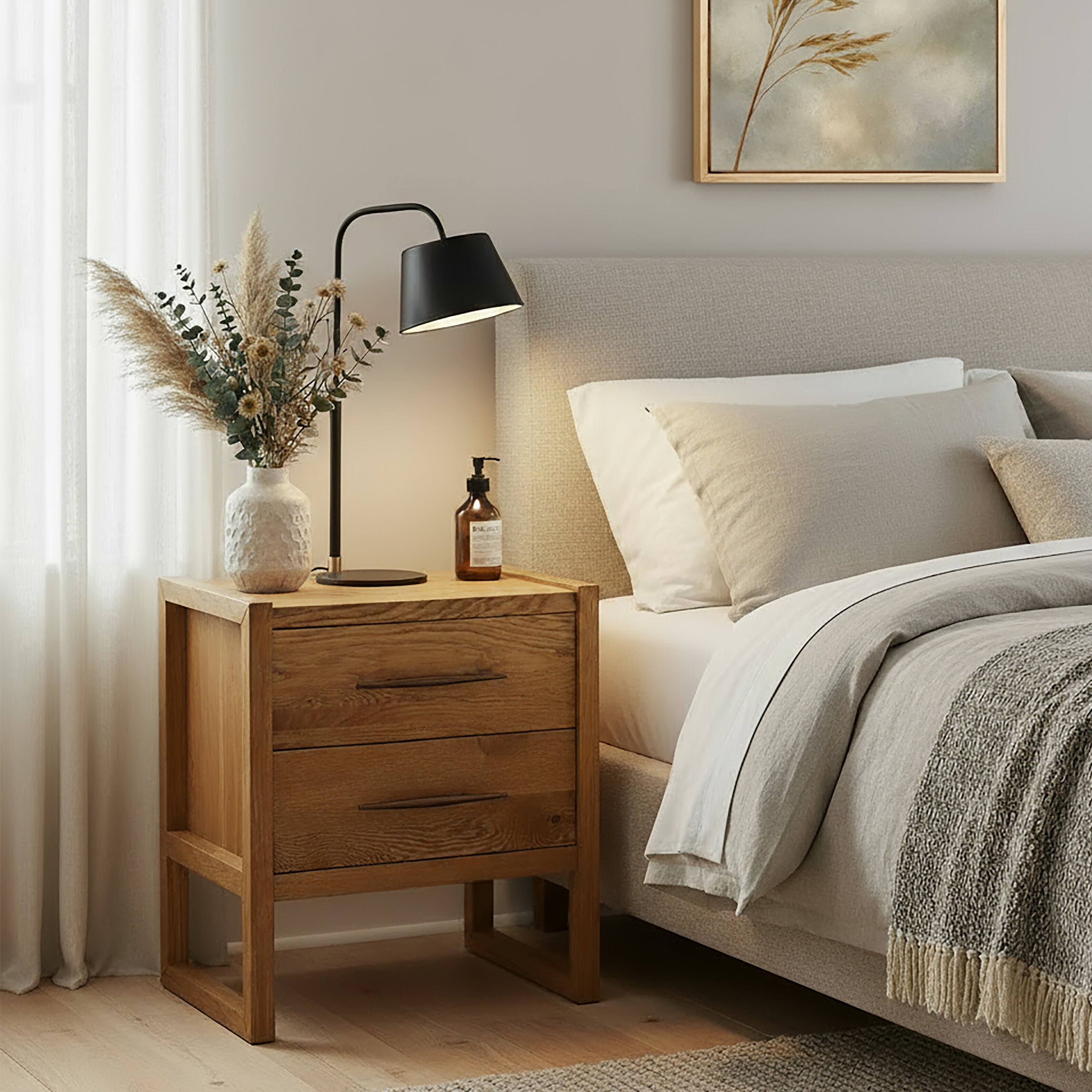 Alt View 8. Butler Specialty - Oakley 25 in. W Rectangular Wood 2 Drawer Nightstand, Light Brown, Natural - Light Brown,Natural.