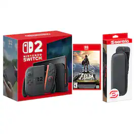 Switch 2 Console with Legend of Zelda Breath of the Wild and Protective Case Bundle - Nintendo Switch 2