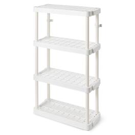 Gracious Living - 4 Shelf Adjustable Height Ventilated Medium Duty Storage - White