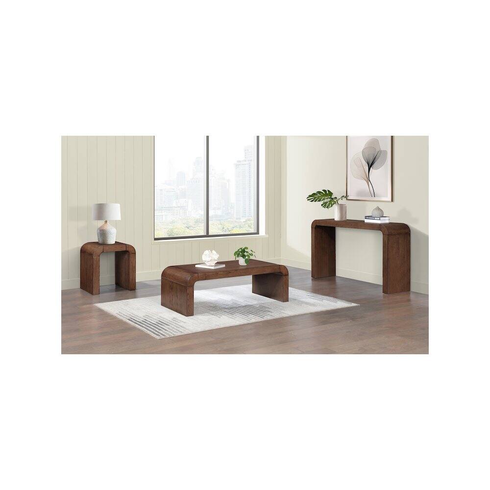 Alt View 4. Meridian Furniture - Toulon Brown Oak Veneer Coffee Table - Brown.