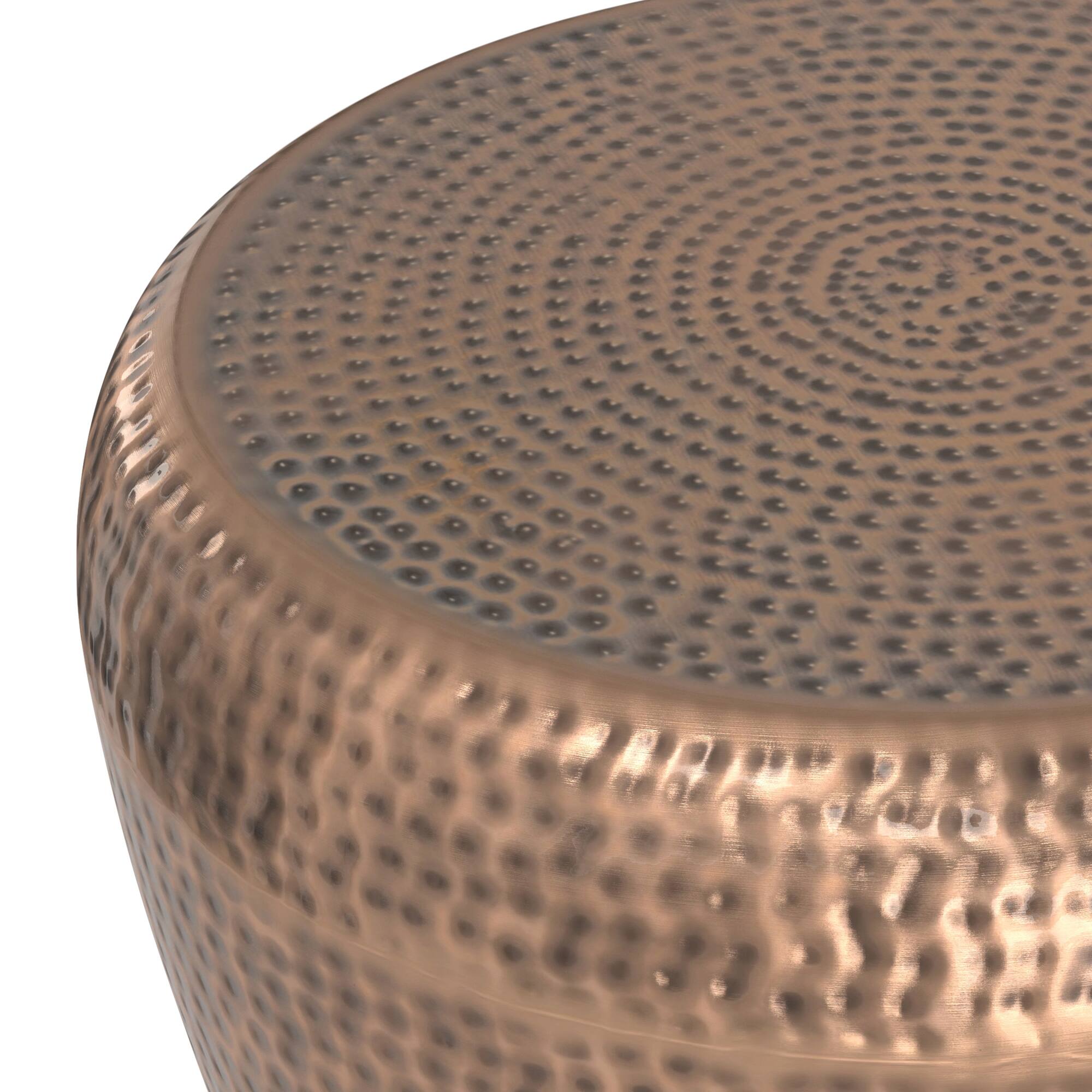 Alt View 4. Simpli Home - Preston Modern Industrial 22 inch Wide Metal Metal Side Table in Antique Copper, Fully Assembled - Antique Copper.