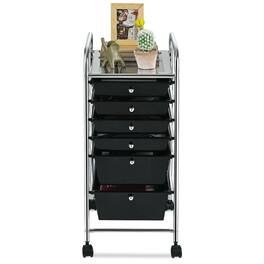 Pefilos - 6 Drawers Rolling Storage Cart Organizer- Craft Organizers and Storage, Multipurpose Organizer Cart for Home - Black