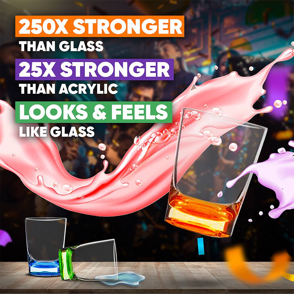 250X STRONGER THAN GLASS  
25X STRONGER THAN ACRYLIC  
LOOKS & FEELS LIKE GLASS