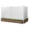 Front. VEVOR - 3 Panels Outdoor Privacy Screen, 50 x 50 in Air Conditioner Fence with 27.6 in Ground Stakes, Pool Equipment Enclosure - White.