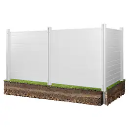 VEVOR - 3 Panels Outdoor Privacy Screen, 50 x 50 in Air Conditioner Fence with 27.6 in Ground Stakes, Pool Equipment Enclosure - White