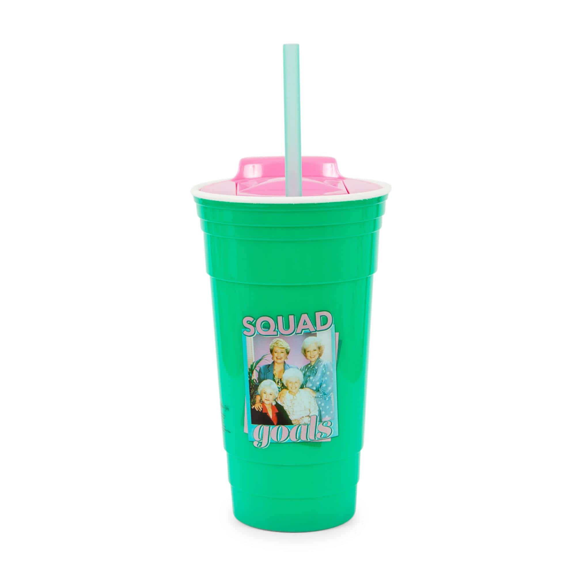 Silver Buffalo - The Golden Girls "Squad Goals" Tumbler with Lid and Straw | Holds 32 Ounces - Teal