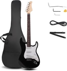 Winado - 39 Inch Electric Guitar, Full-Size Beginner Solid Body Electric Guitar Kit with Gig Bag