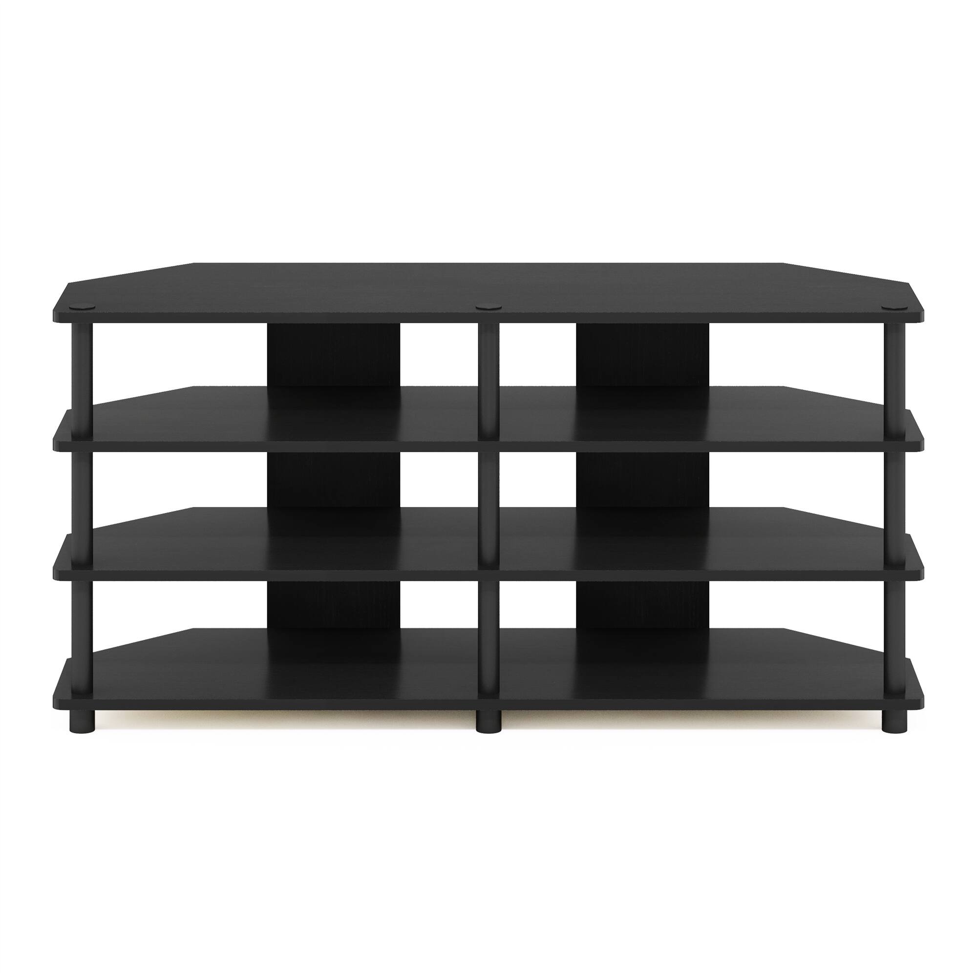 Alt View 2. Furinno - Econ Easy Assembly 4-Tier Corner TV Stand for TV up to 55-Inch - Blackwood/Black.