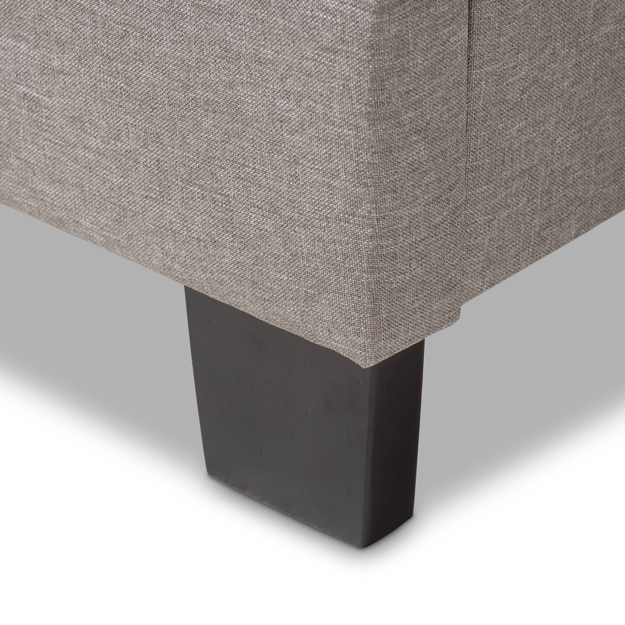Alt View 1. Baxton Studio - Emerson Modern and Contemporary Fabric Upholstered Bed - Light Grey.