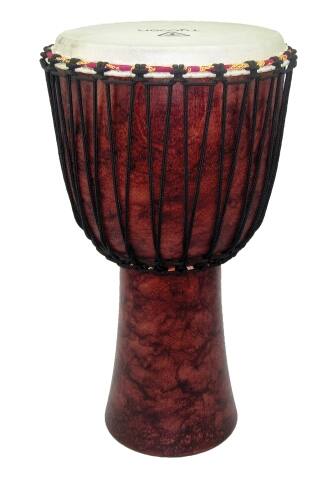 Front. Tycoon Percussion - 12" Djembe, Rope-Tuned, Handcrafted Mango Wood Shell, Goat Skin Head.
