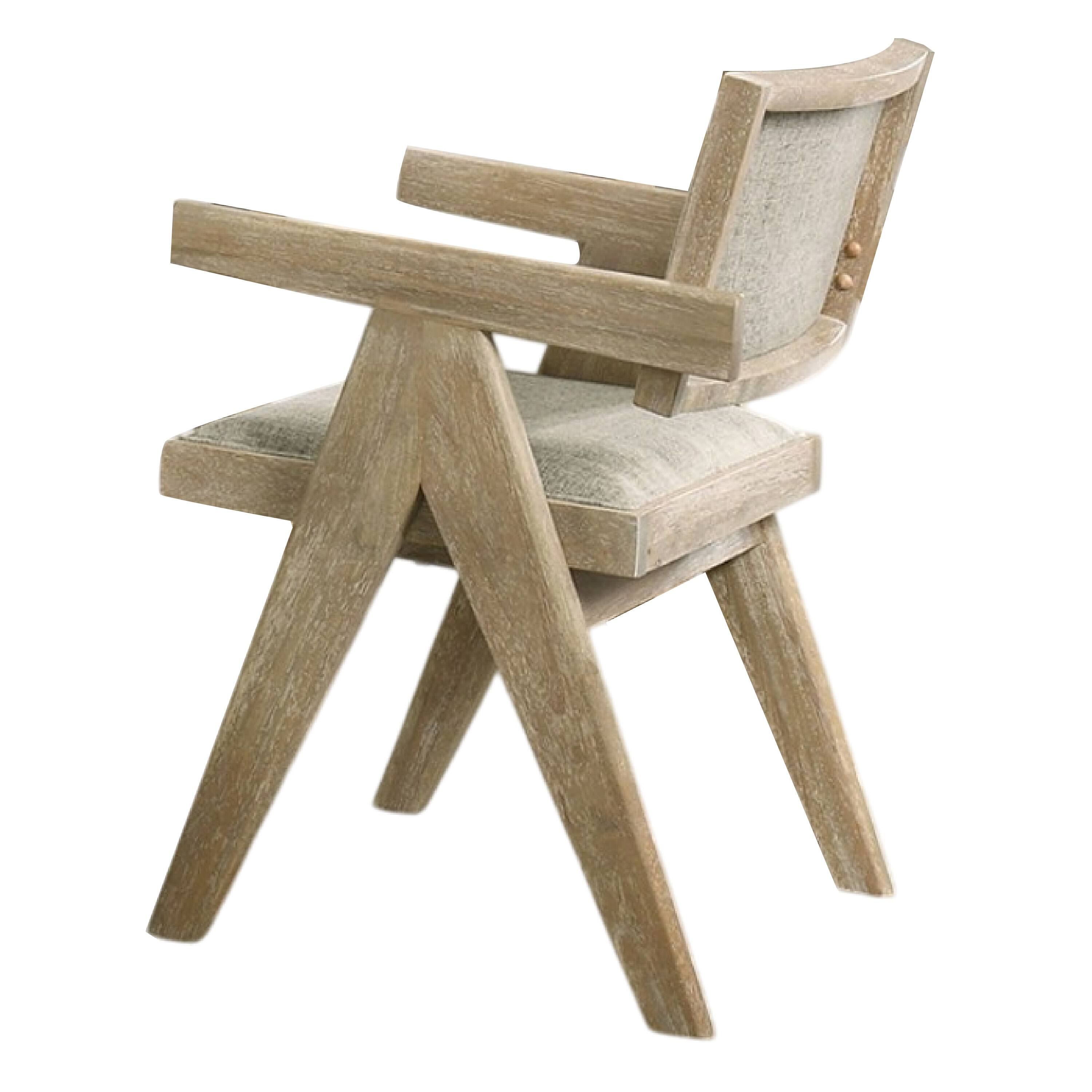 Alt View 1. Manhattan Lane - Gexy Dining Side Chair Set of 2, Brown Oak Veneer, Gray Polyester Seat - Oak Brown, Gray.