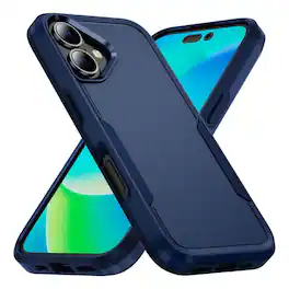 Entronix - iPhone 17 Case - Soft-Touch Dual-Layer Protective Cover - Navy Blue