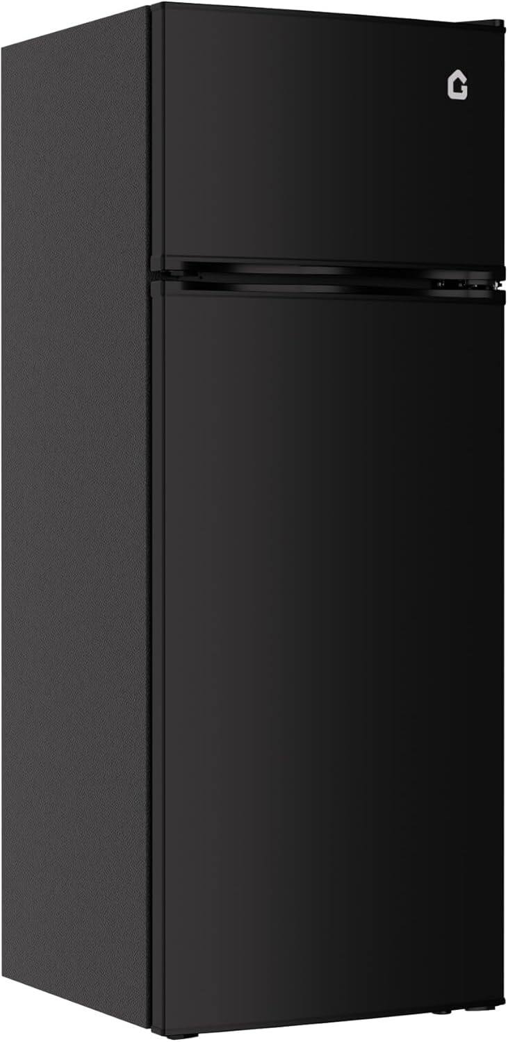 Angle. GARVEE - 7.5 Cu.Ft. Refrigerator with Freezer Mini Fridge 2 Door Fridge Large Capacity Food Storage Cooling drinks Apartment Dorm - sliver.