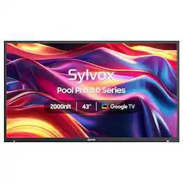 Sylvox - 43" Class Pool Pro3.0 Series Full Sun Smart Outdoor TV, 2000Nit 4K UHD LED Google TV, IP55 Waterproof(2025)