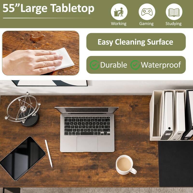 55" Large Tabletop Working Gaming Studying Easy Cleaning Surface Durable Waterproof
