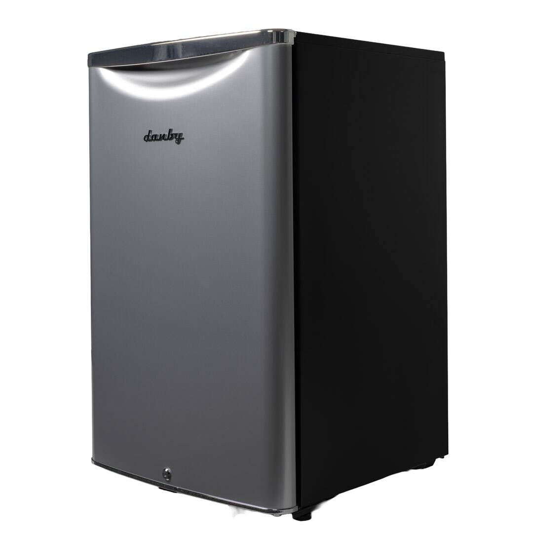 Left. Danby - 4.4 cu. ft. Contemporary Classic Compact Fridge - Iridium Silver Steel - Iridium Silver Steel.