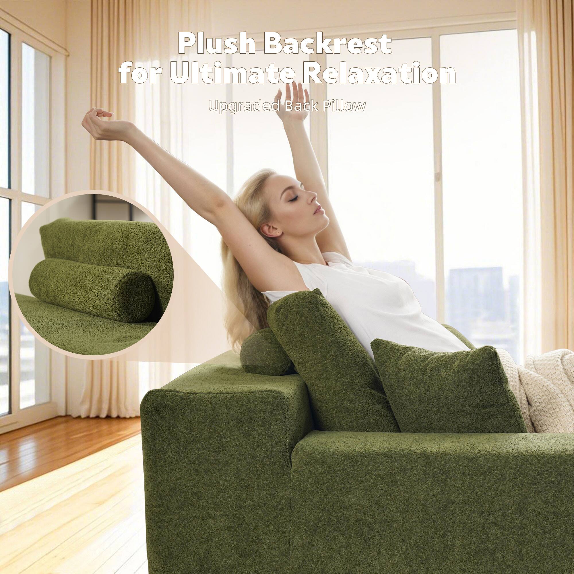 Plush Backrest for Ultimate Relaxation  
Upgraded Back Pillow
