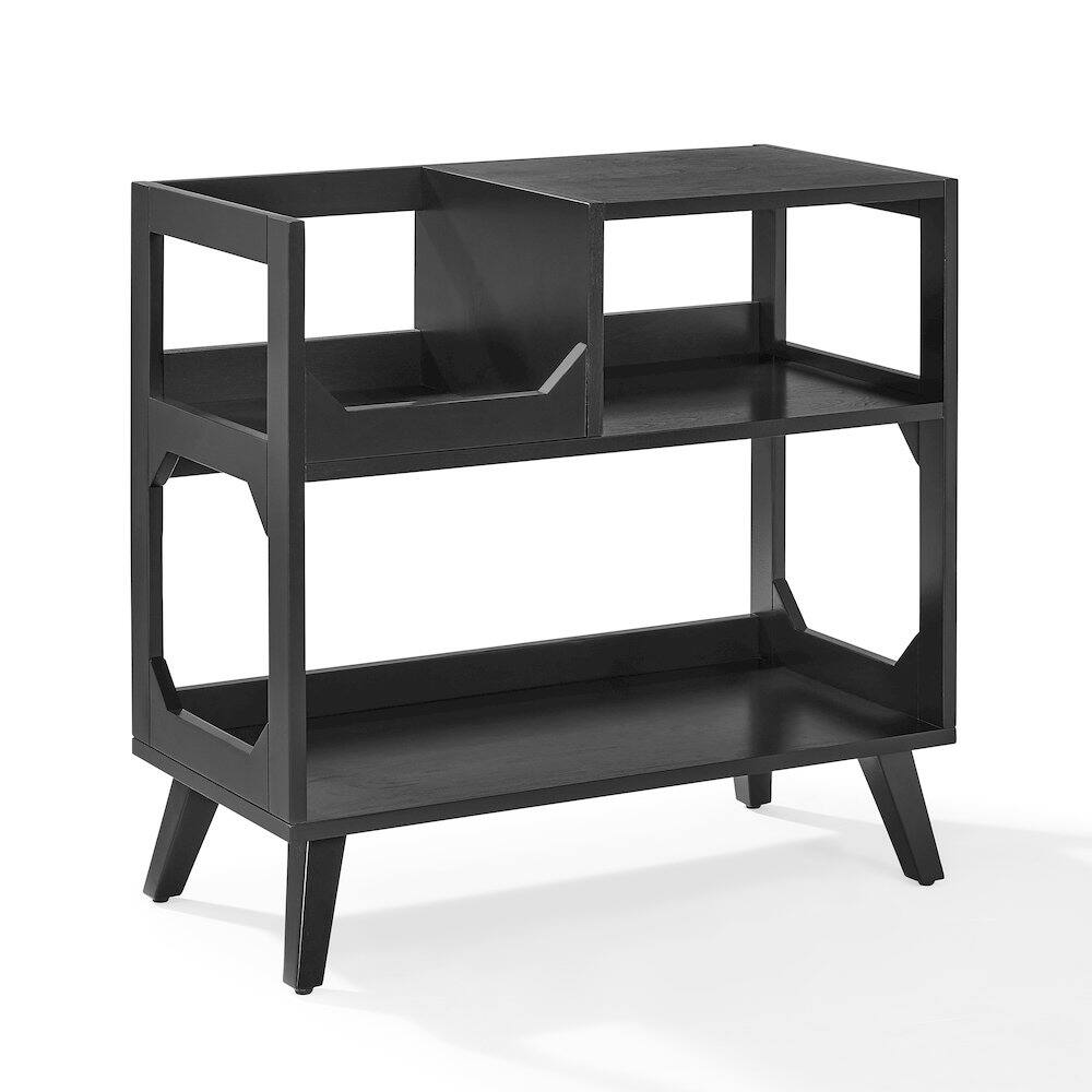 Alt View 4. Crosley Furniture - Asheville Medium Record Player Stand With Vinyl Storage - Black.