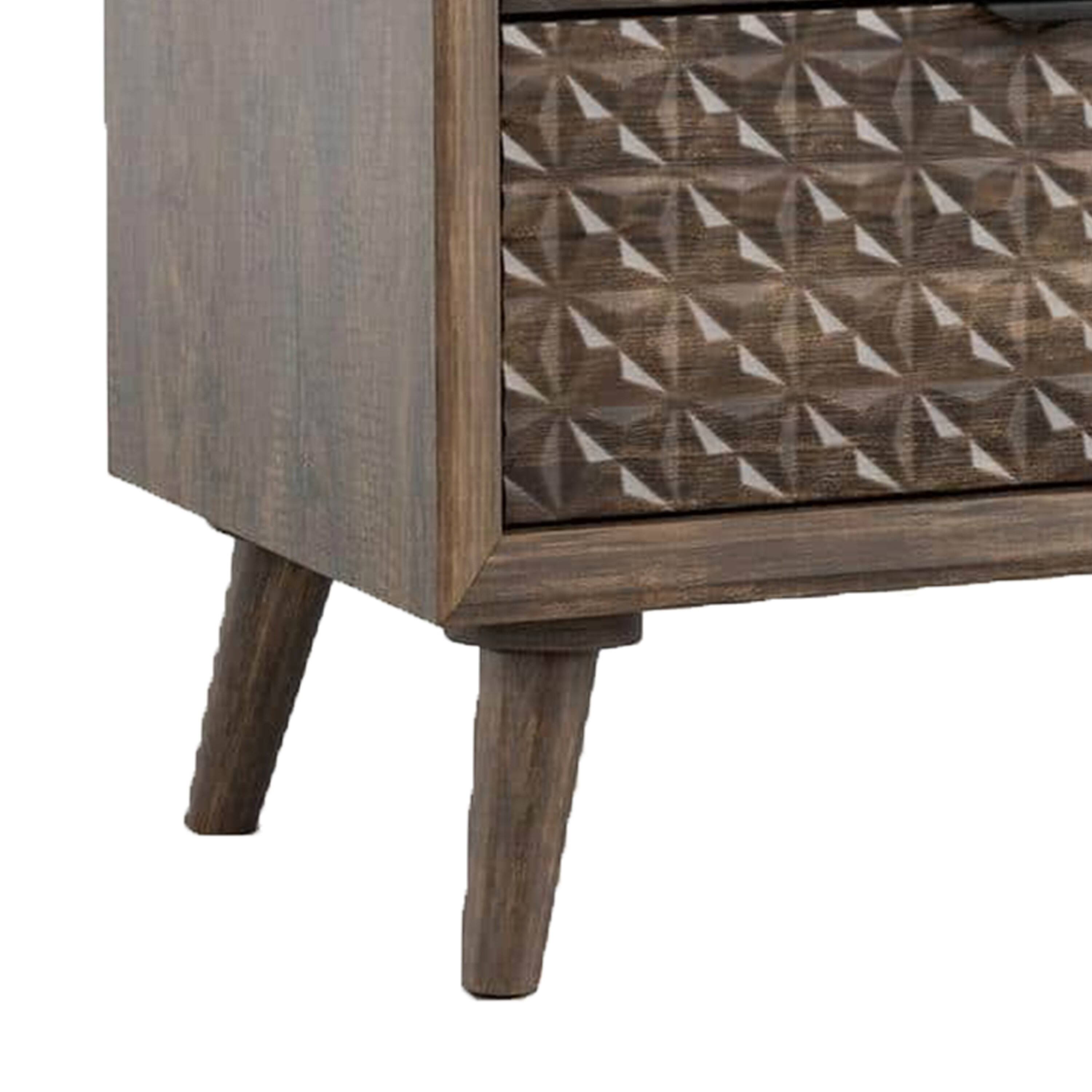 Alt View 3. Manhattan Lane - Fel Nightstand, 2 Drawers, 25 Inch - Brown, Black.