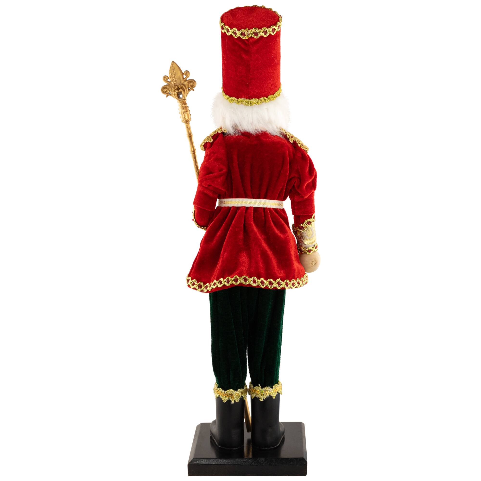 Alt View 4. Northlight - Jeweled Nutcracker with Scepter Christmas Figure - 22" - Red.