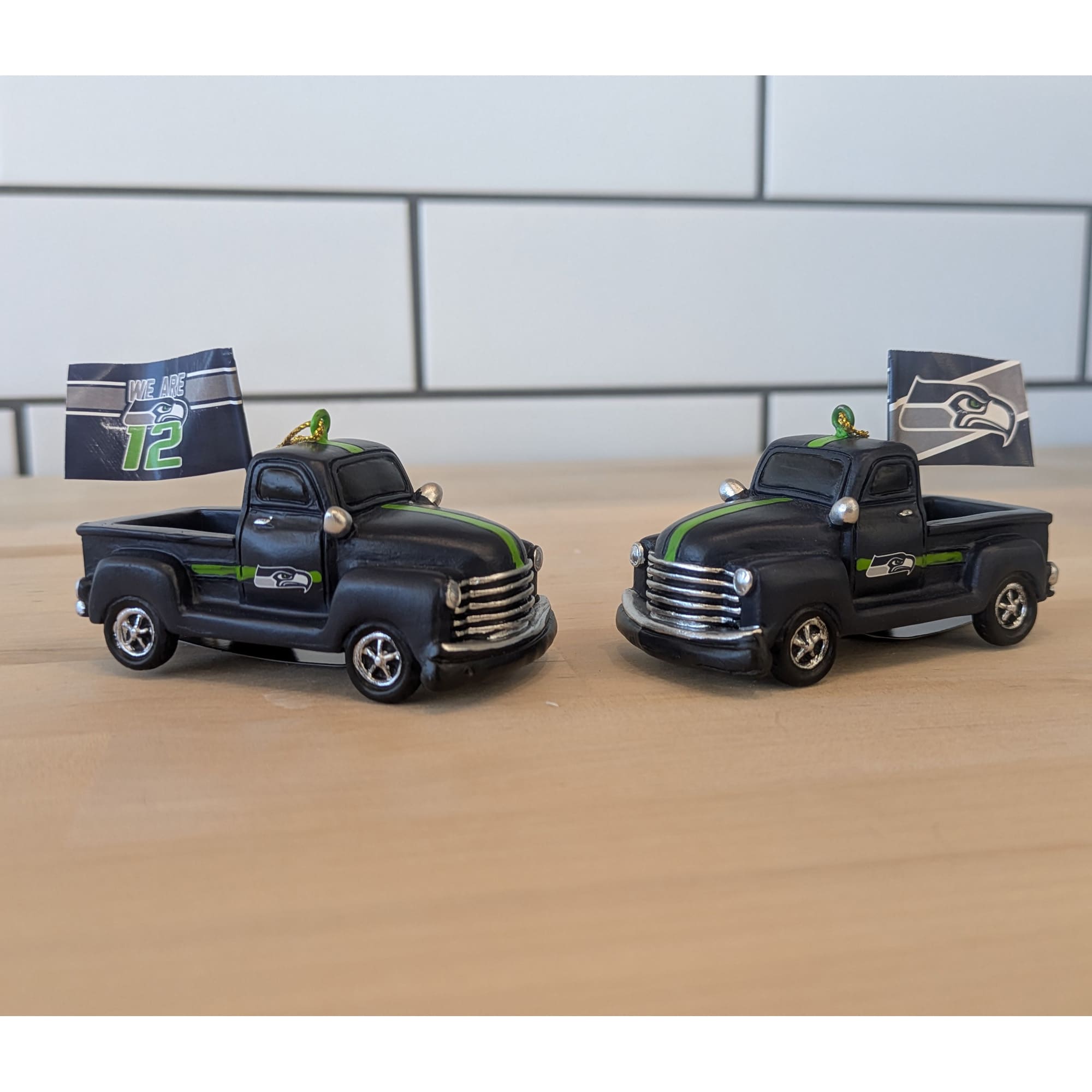 Alt View 1. Evergreen Enterprises - Seattle Seahawks Hangable 3" Rally Truck Two-Piece Statue Set - Multicolor.