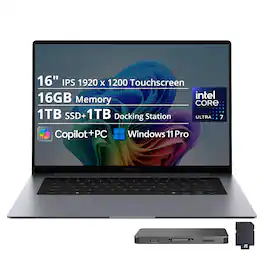 Samsung - Upgraded - Galaxy Book6 16" FHD+ Touch AI Laptop,Intel Ultra 7 355,16GB RAM,1TB SSD+1TB Dock Set,Backlit,Win 11 Pro,Gray - NP760XJG-KG2US-Upgraded