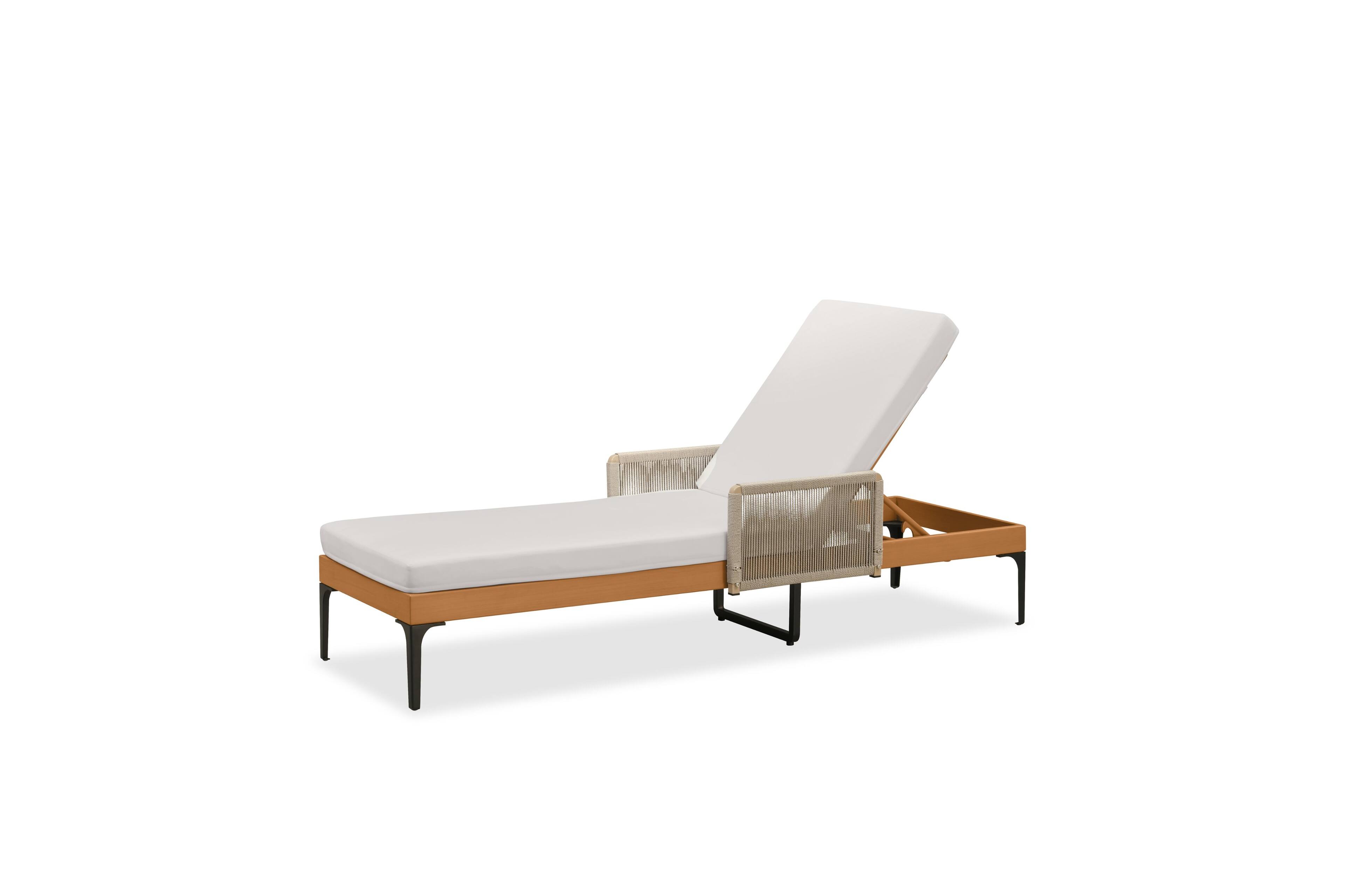 Alt View 1. PURPLE LEAF - 1-Piece Outdoor Chaise Lounge Sunbrella Patio Lounge Chair Recliner and Cushion for Poolside Balcony Backyard - White.