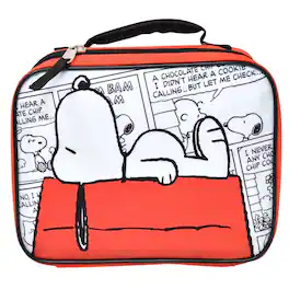 Fast Forward Kids Insulated Lunch Bag with Handle, Peanuts Snoopy Rectangle Lunch Bag Design - Assorted Pre-Pack