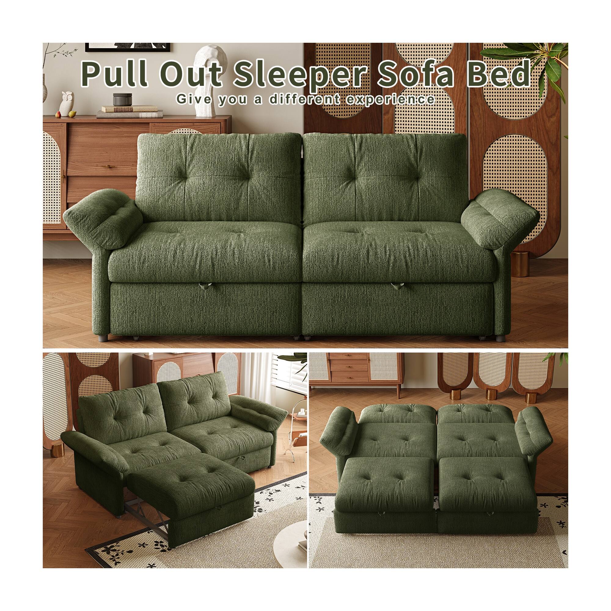 Pull Out Sleeper Sofa Bed  
Give you a different experience