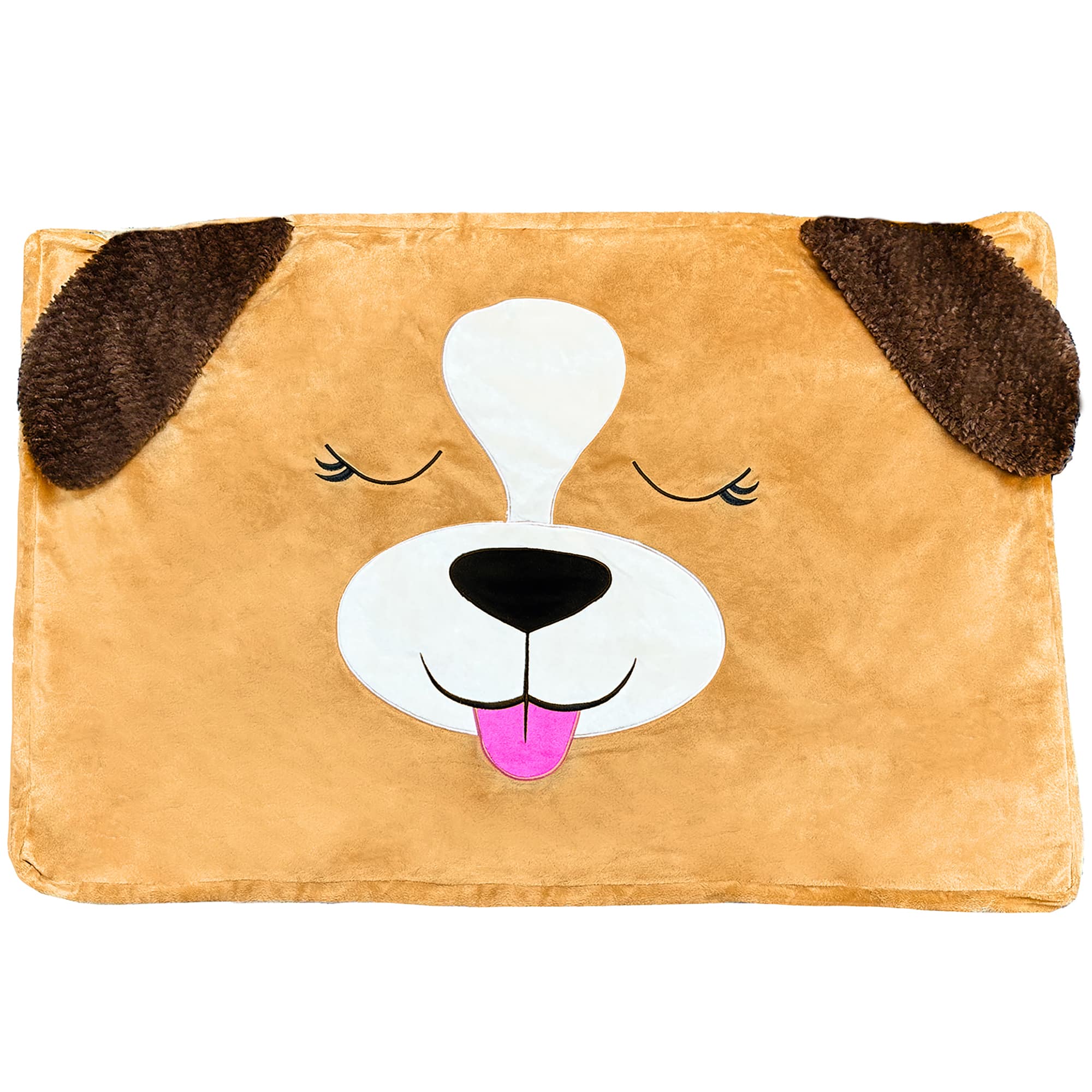 Front. Happy Nappers - Pet Bed In A Box Slipcover: Candy The Beige Dog - Medium - 30x20" - Beige.