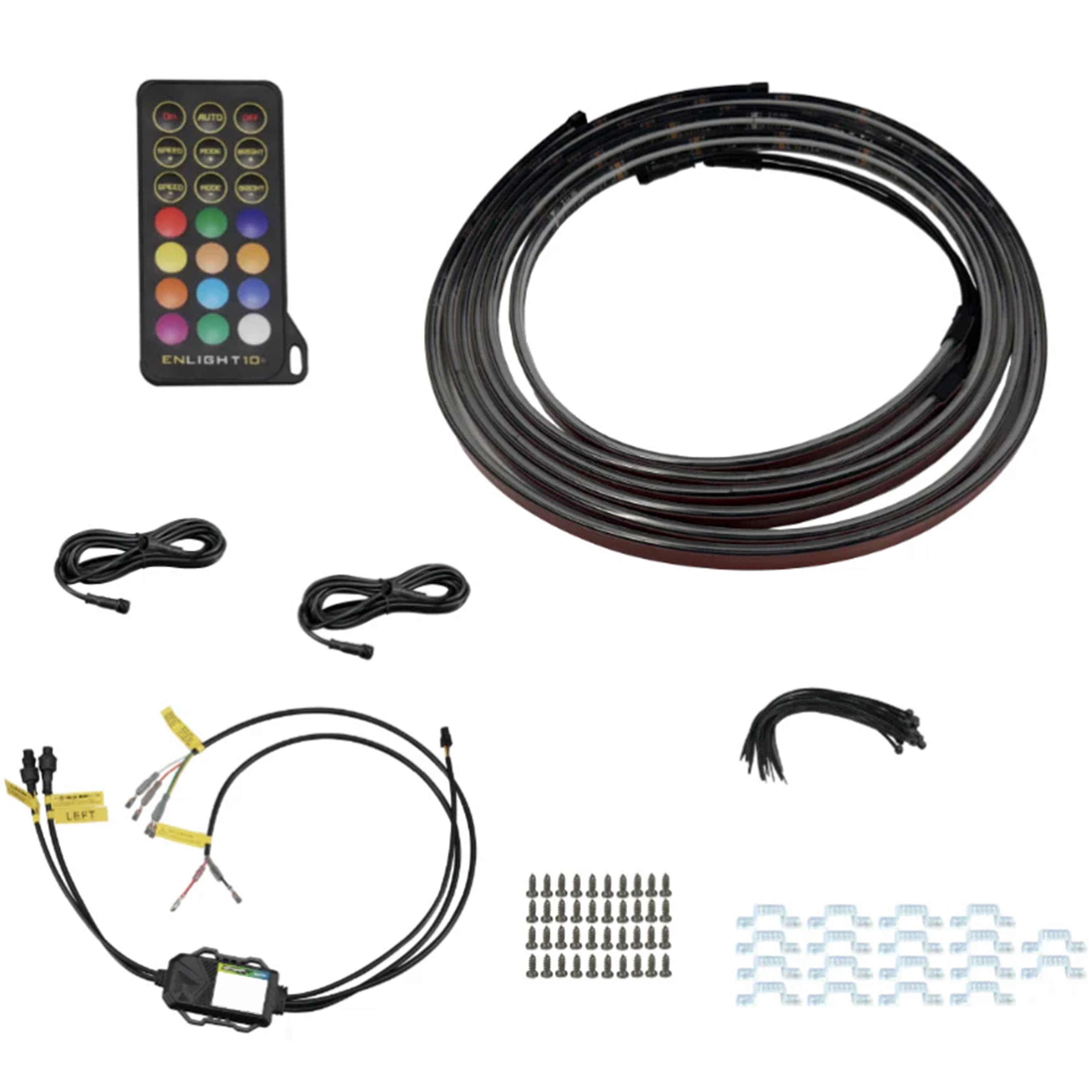 Race Sport - COLORTRAIL LoPro 84” Sidekick Running Board Switchback LED Strip Kit - Multi - Front_Zoom