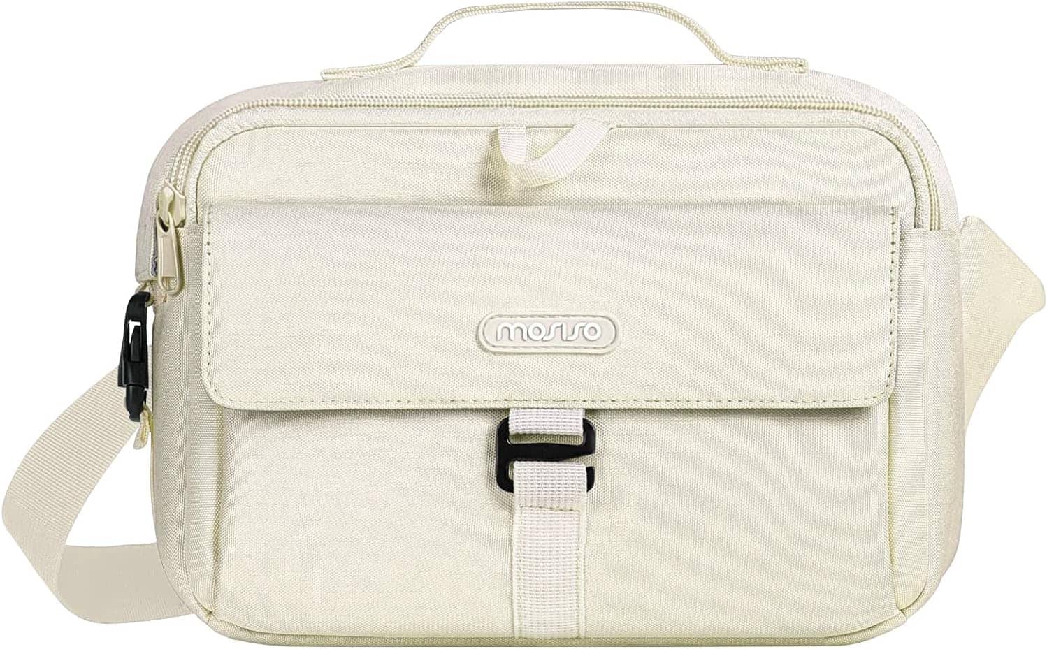 mosiso - Camera Shoulder Bag for DSLR, SLR & Mirrorless Cameras, Padded Crossbody Sling Case with Rain Cover - Beige