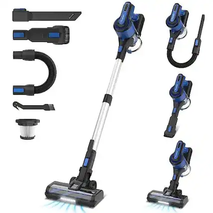 Front. Akoasm - 8-in-1 Cleaner Cordless Vacuum, 30KPa Suction, 350W Motor for Home - Black Blue.