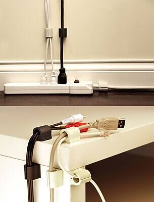 Alt View 3. UT Wire - UT Wire D-Wings Cord Control, Assorted Kit, Black, 18/Pack (UTW-D18-BK) - Black.