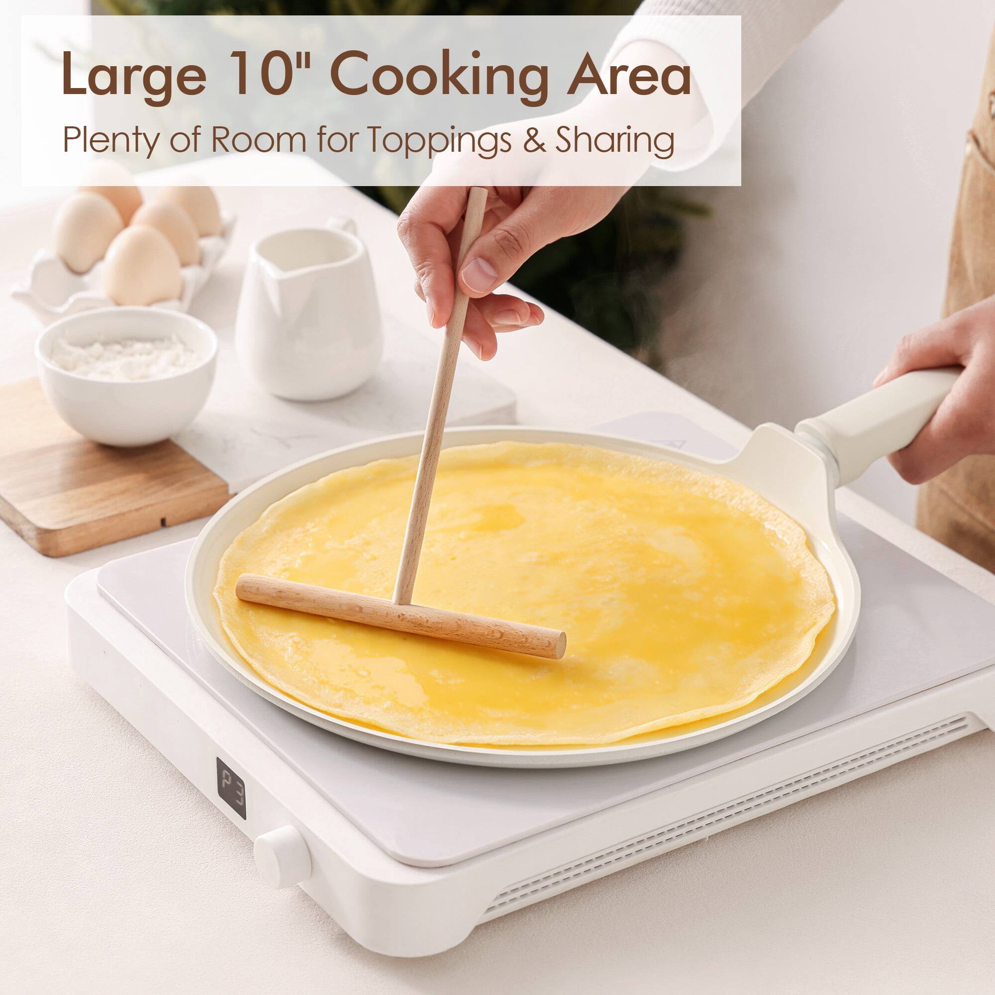 Large 10" Cooking Area  
Plenty of Room for Toppings & Sharing