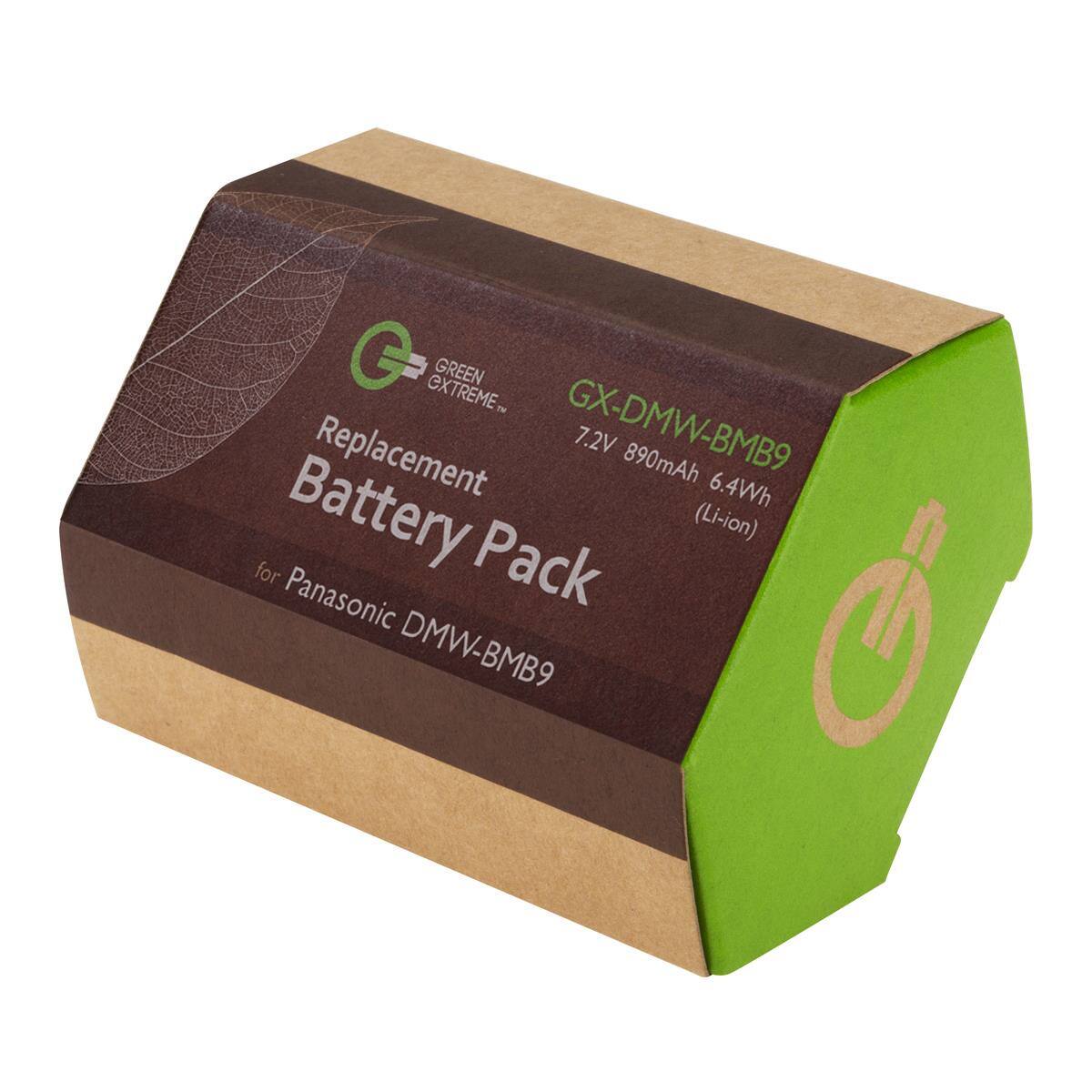 G EXTREME GREEN Replacement GX-DMW-BMB9 7.2V 890mAh 6.4Wh for Battery Pack (Li-ion) Panasonic DMW-BMB9