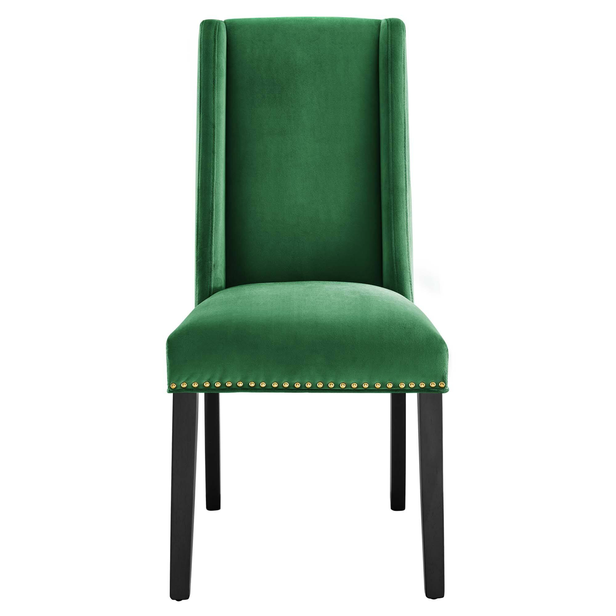 Alt View 4. Modway - Baron Performance Velvet Dining Chairs Set of 2 by Modway - Emerald.