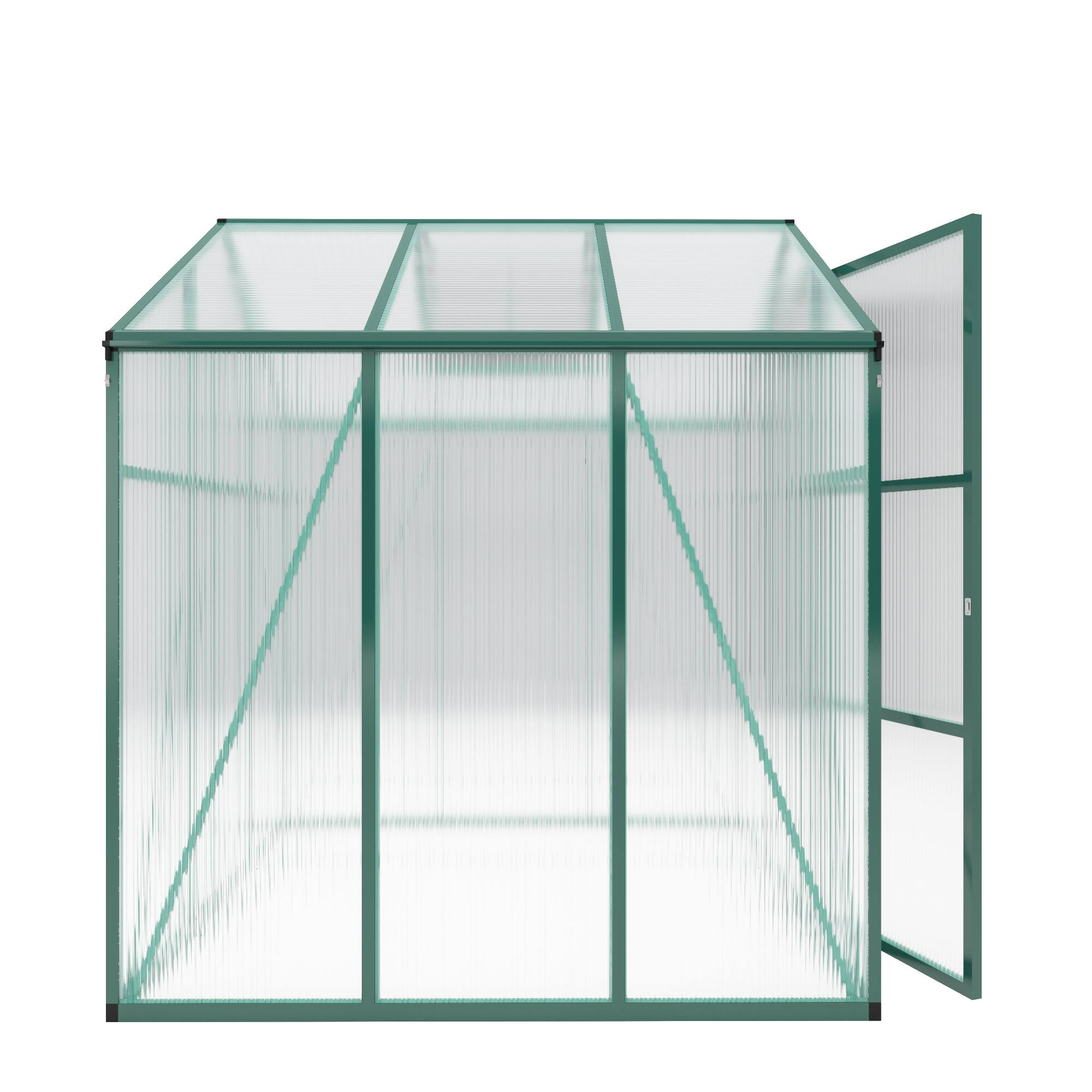 Alt View 6. Mondawe - 6x6 FT Polycarbonate Greenhouse with Raised Base and Anchor Aluminum, Gain Height Windproof Aluminum - Green.