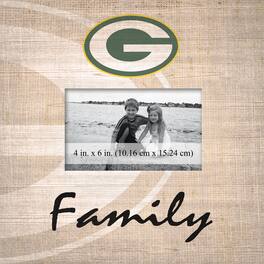 Fan Creations - Green Bay Packers 10'' x 10'' Burlap Pattern Frame - Multicolor