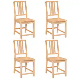 Gymax - Dining Chairs Set of 4 Rubber Wood Dining Room Chairs w/ Hollowed Backrest - Yellow