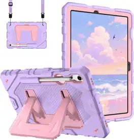 Fintie - Kid-Friendly Case for Samsung Galaxy Tab S10 Lite/S10 FE/S9 FE 10.9" & Tab S9 11", Heavy Duty Rugged Kickstand Cover - Purple