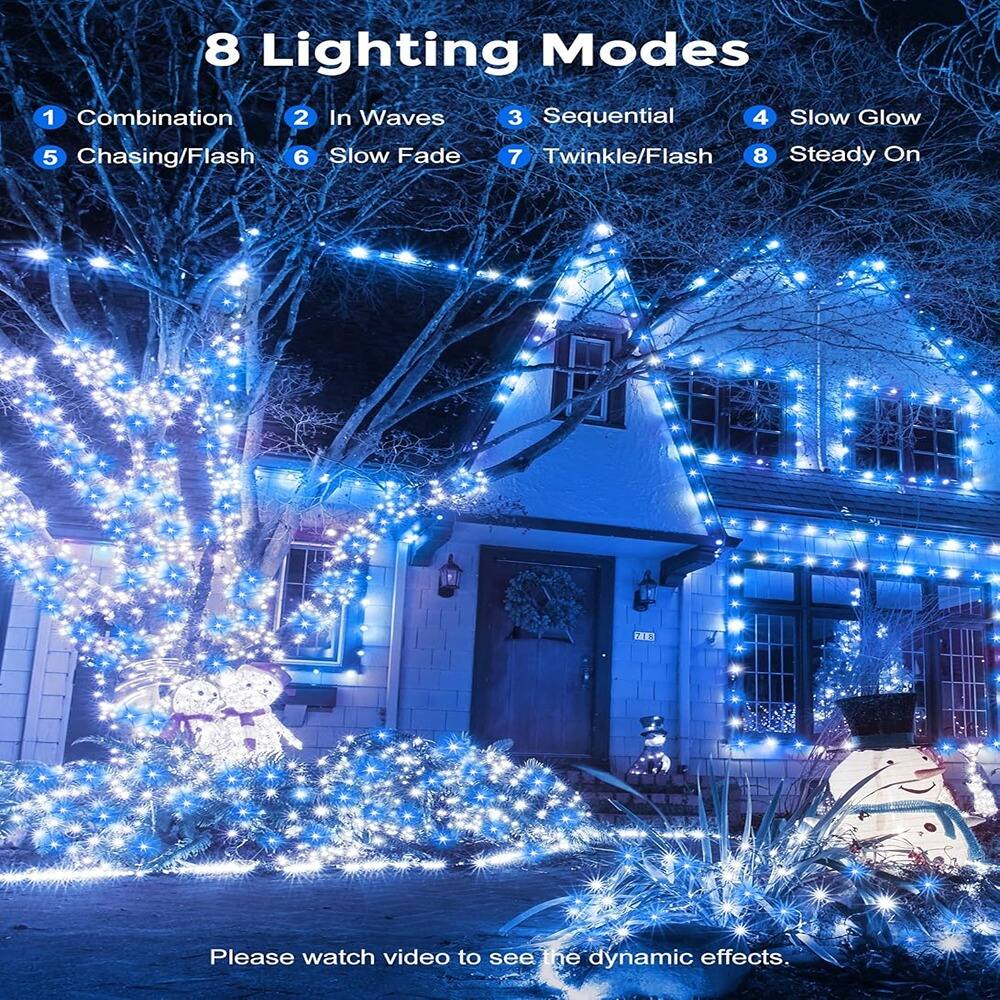 8 Lighting Modes

1. Combination
2. In Waves
3. Sequential
4. Slow Glow
5. Chasing/Flash
6. Slow Fade
7. Twinkle/Flash
8. Steady On

Please watch video to see the dynamic effects.